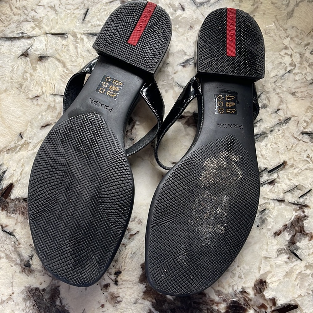 🛍️Prada Patent Jewel Thong Slides 37.5 - Picture 8 of 14